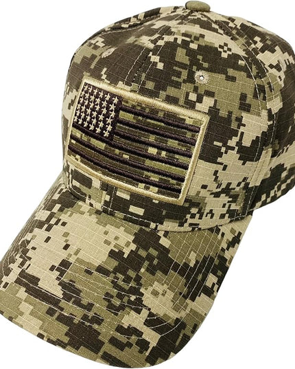 Roytrense Embroidered American Flag Unisex Baseball Cap (100% Cotton)