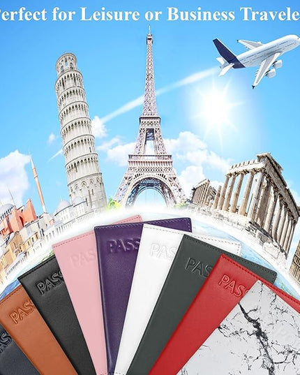 Alban RFID Passport Holder Women Men RFID Blocking Travel Passport Wallet Case Genuine Leather Passport Cover porta pasaporte