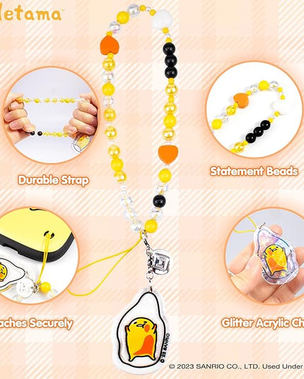 iFace Hello Kitty and Friends Beaded Wristlet Universal Phone Charm Strap - Cute Wrist Chain Lanyard Aesthetic Decor Strap for Cell Phone Camera Keys AirPods Keychains