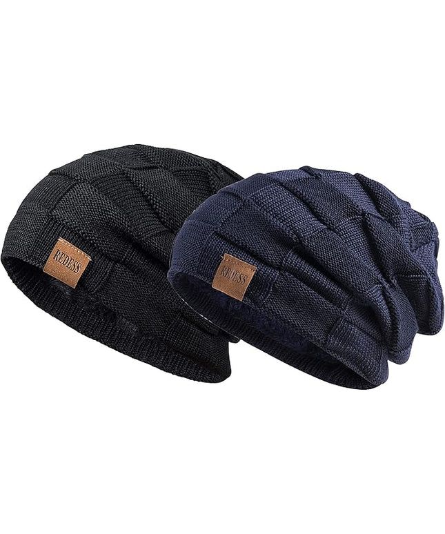 REDESS Beanie Hat for Men and Women Winter Warm Hats Knit Slouchy Thick Skull Cap