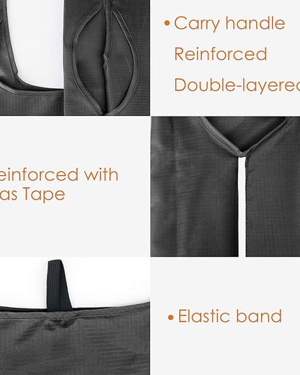 BeeGreen Black Reusable Grocery Bags Wholesale Dark Reusable Kitchen Bags Bulk Foldable-Machine Washable with Zipper Storage Pouch 50 Packs