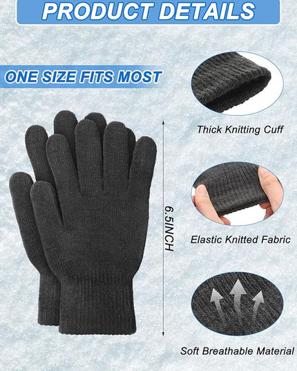 Suhine 200 Pieces Winter Beanies Gloves Sets Include 100 Warm Knitted Hats Bulk and 100 Gloves for Men Women Homeless