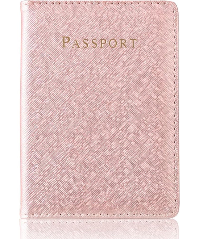 Passport Holder for Travel,Passport Holder with Card Slots Holder,Passport Case,Passport cover for Women and Men,Passport Wallet Travel Essentials and Accessories (With Luggage Tags, Pink and Black)