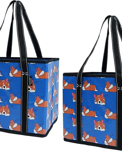 BeeGreen Large Waterproof Reusable Bags Christmas Heavy Duty Shopping Tote for Groceries Pool Gift with Webbing Handles