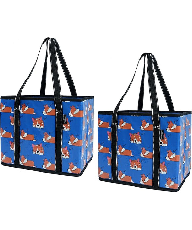 BeeGreen Large Waterproof Reusable Bags Christmas Heavy Duty Shopping Tote for Groceries Pool Gift with Webbing Handles