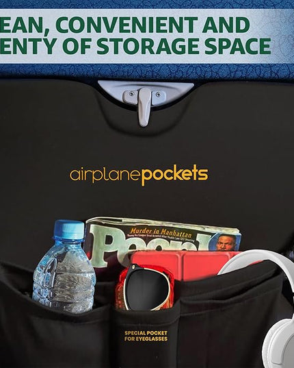 Airplane Pockets - Airplane Accessories - Plane Travel Essentials - Travel Organizer - Seat Storage Organizer - Air Travel Essentials - Seatback Organizer - International Travel Accessories Must-Haves
