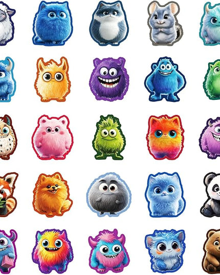 100PCS Animal Stickers and Vinyl Decals – Cute Monster & Critter Waterproof Stickers for Journals, Scrapbooks, Water Bottles, Laptops – Great for Kids, Teens, Boys, Girls