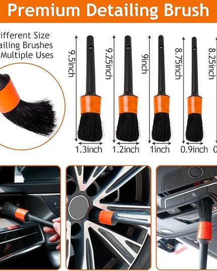 THINKWORK Windshield Cleaner Tool, Car Detailing Kit Interior, Car Cleaning Kit Interior and Exterior Detail Brush, Auto Supplies & Accessories for Men Women