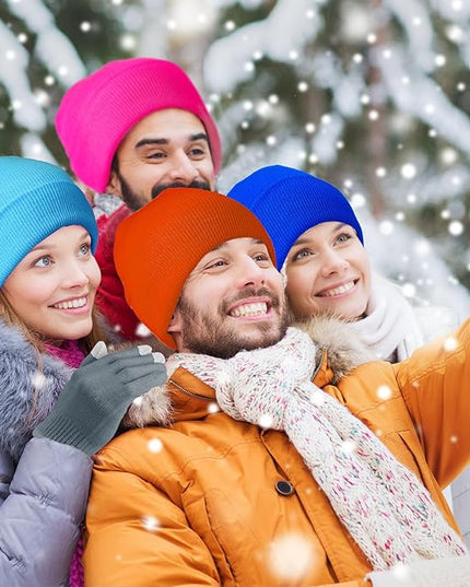 48 Pcs Bulk Winter Knit Beanies Gloves Men Women Warm Beanie Touchscreen Gloves Set Cozy Winter Accessories