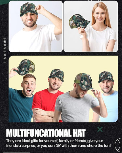 10 Pcs Sublimation Blank Trucker Hats Bulk Mesh Baseball Cap Polyester Mesh Trucker Hat for Men and Women