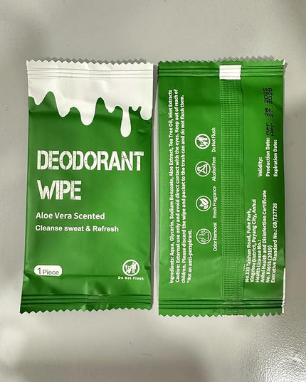Mini Deodorant Wipes Individually Wrapped, Travel Size, 60 Pcs Bulk Deodorant for Homeless, Remove Odors, Sweat and Oil for Underarm and Full Body