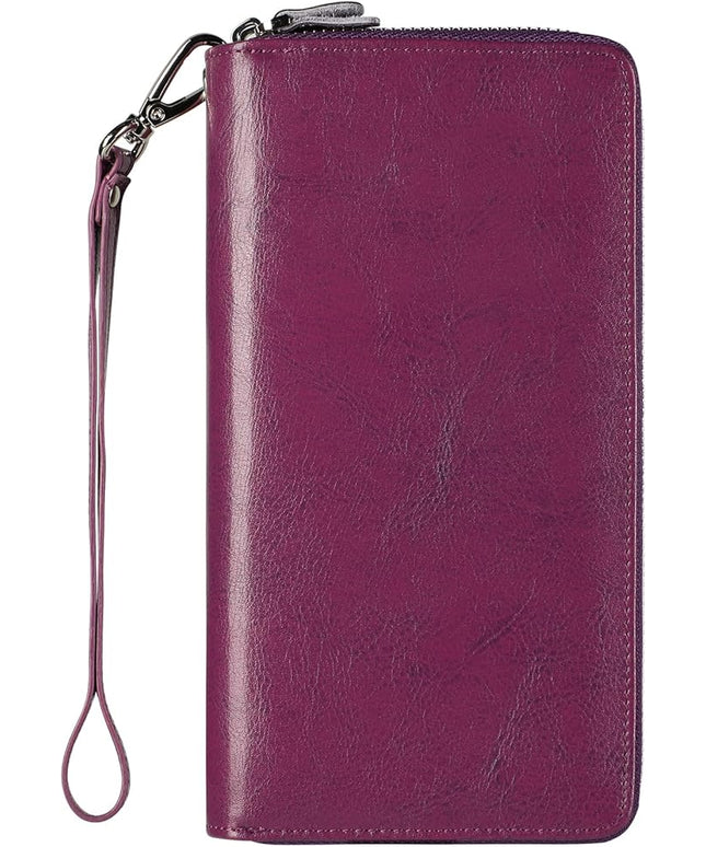 Lavemi Small Compact Women Wallet RFID Blocking Genuine Leather Bifold Purse with ID Windows