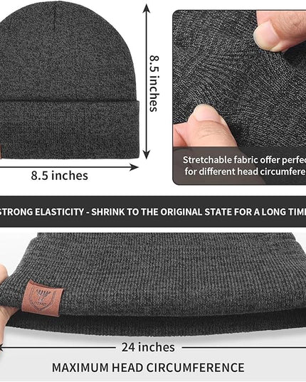 OZERO Winter Beanie Daily Hat - Thermal Polar Fleece Ski Stocking Skull Cap for Men and Women