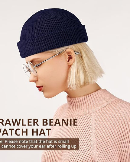 SATINIOR 6 Pieces Trawler Beanie Watch Hat Roll up Edge Skullcap Fisherman Beanie Unisex