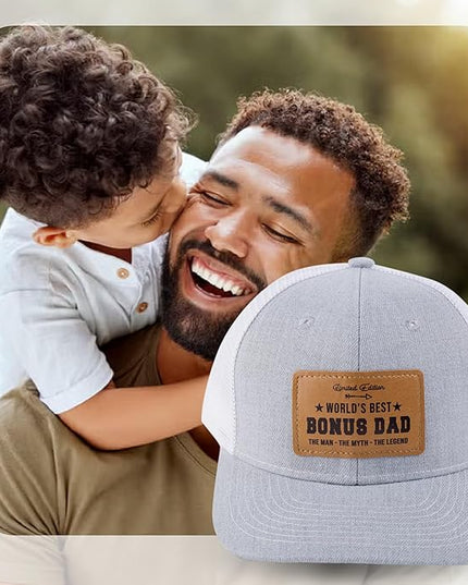VIOZOFA Men's Hat Gifts - Men Cap Gifts for Christmas Father's Day Birthday Trucker Hat Leather Pattern Baseball Cap