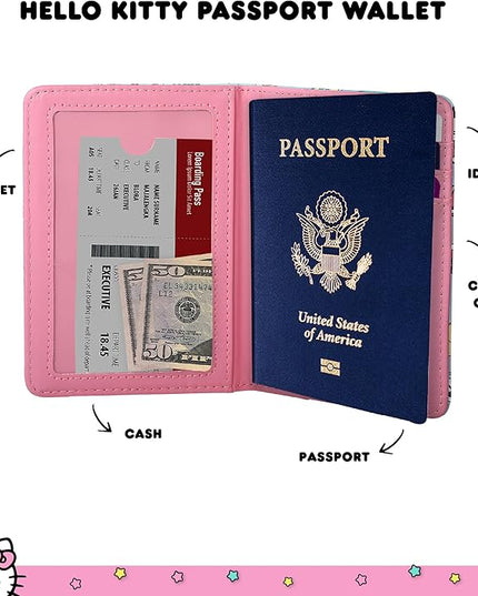 Hello Kitty Passport Holder for Travel Official License, Cute Passport Cover, Sanrio Gifts