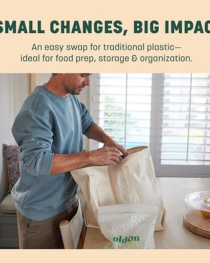 HoldOn HoldOn Zipseal Gallon Bags - Compostable, PFOA-Free, BPA-Free, Food-Safe Zip Seal Food Storage Bags/Freezer-Safe Gallon Bags With Secure Seal for Home & Travel (2-pack, 50 bags total)