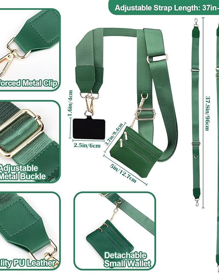 XANGNIER Clip and Go Strap for Phone with Wallet Crossbody, Phone Strap with Zippered Wallet, Adjustable Anti Theft Cellphone Lanyard for Women, Cellphone Chain Accessories,Multicolor 14
