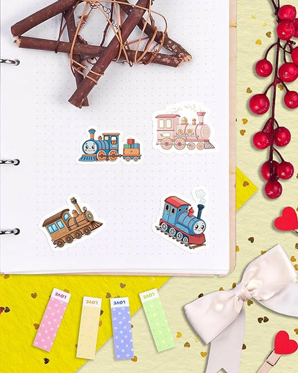 100Pcs Train Stickers for Water Bottle - Train Party Supplies & Decorations - Railroad Stickers - Gift for Women & Men