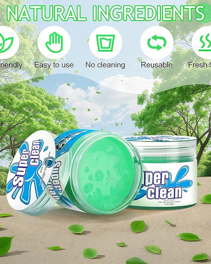 Car Cleaning Gel Car Cleaning Putty Car Putty Car Interior Cleaner Car Slime Car Detailing Kit Car Accessories Gifts for Men Women Stocking Stuffers Green