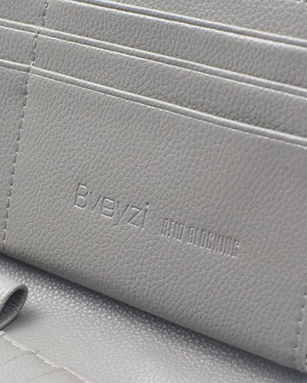 Bveyzi Women RFID Blocking Wallet Leather Zip Around Phone Clutch Large Capacity Ladies Travel Purse Wristlet | RFID Blocking, Zip Around, Large Capacity