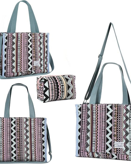 Valleycomfy Corduroy Tote Bag for Women Travel Crossbody Bag Purse Women Shoulder Bags Work Handbags Everyday Hobo Bag