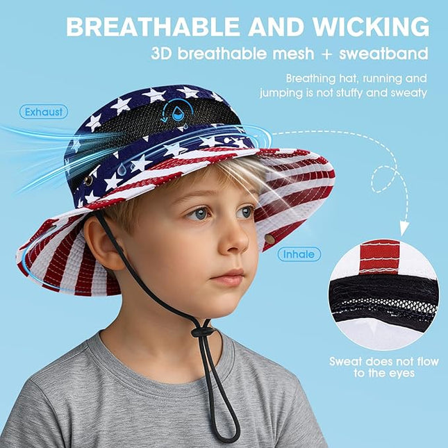 Century Star Outdoor Kids Sun Hat UPF 50+ Quick Dry Adjustable Bucket Hat Windproof Waterproof Beach Fishing Safari Hat