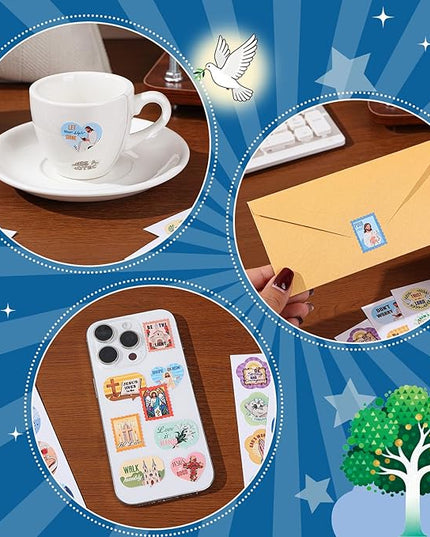 1000 PCS Bible Verse Jesus Stickers for Kids, Christian Faith Stickers for Laptop, Phone Cases, Scrapbook, Christian Easter Gifts for Kids Adults