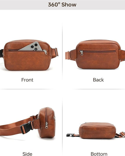 GOINSOUND RFID Blocking Waist Packs Anti Theft Crossbody Bags for Women Travel Fanny Pack Cross Body for Woman Chest Bag - Brown
