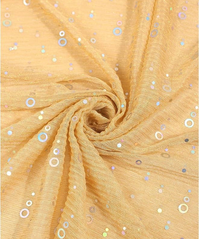 Floerns Women's Sequin Bandana Square Scarf Silk Scarves Mesh Shawl and Wrap for Evening Dresses