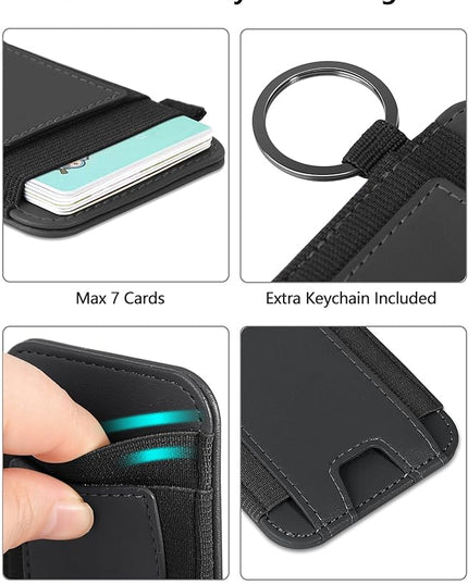 ExtreLife For Magsafe Wallet, Strongest Magnetic Wallet for iPhone 17/16/15/14/13/12 Series, for Magsafe Card Holder with 2 Card Slots, RFID Blocking, Vegan Leather, Hold 7 Cards, Slim, Black