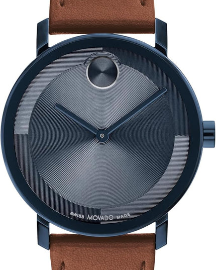 Movado Bold Evolution 2.0 Men's Watch - Swiss Quartz Movement, Nappa Leather Strap - 3 ATM Water Resistance - Luxury Fashion Timepiece for Him - 40mm