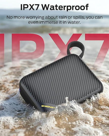 Monster S360 Portable Bluetooth Speaker, IPX7 Waterproof, Bluetooth 6.0, 20H Playtime, Powerful Stereo Sound, Support TF Card, Clear Hands-Free Calling Speaker for Home, Outdoors and Travel
