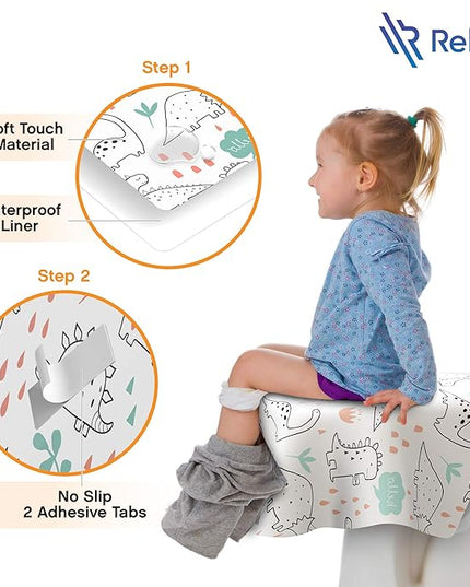Toilet Seat Covers Disposable - 20 Pack - Waterproof, Ideal for Kids and Adults – Extra Large, Individually Wrapped for Travel, Toddlers Potty Training in Public Restrooms (Dinosaurs, 20)