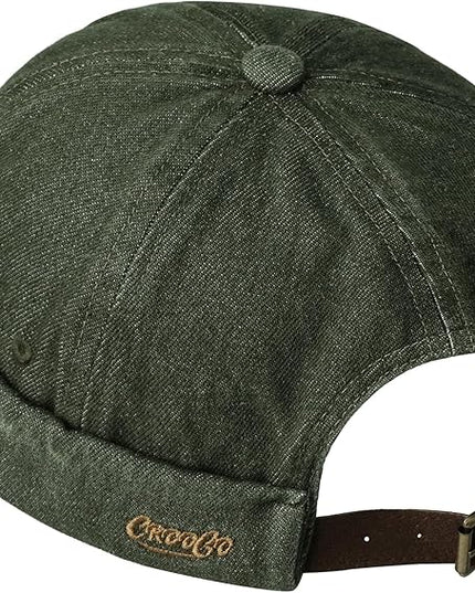 Croogo Denim Docker Hat Fashion Brimless Beanie Hat Retro Worker Skull Cap Rolled Cuff Sailor Cap Hip Hop Dancing Watch Cap