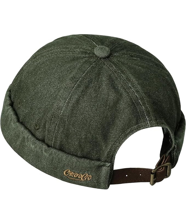 Croogo Denim Docker Hat Fashion Brimless Beanie Hat Retro Worker Skull Cap Rolled Cuff Sailor Cap Hip Hop Dancing Watch Cap