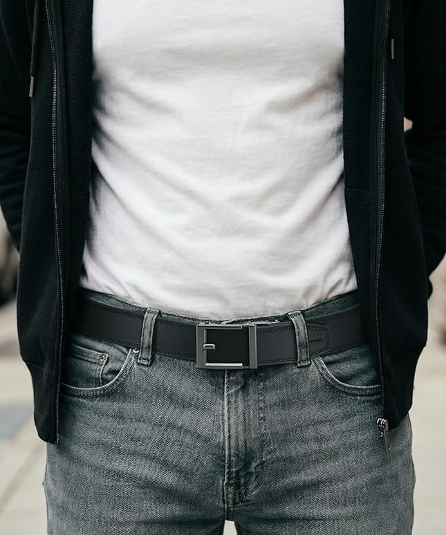 CHAOREN Leather Ratchet Belt Men - Mens Belts Casual Accessories for Every Occasion (35mm)