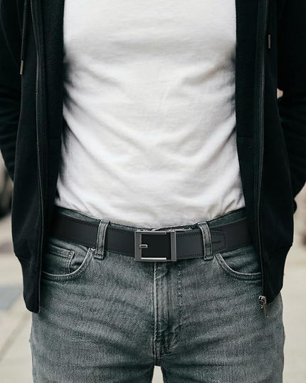 CHAOREN Leather Ratchet Belt Men - Mens Belts Casual Accessories for Every Occasion (35mm)