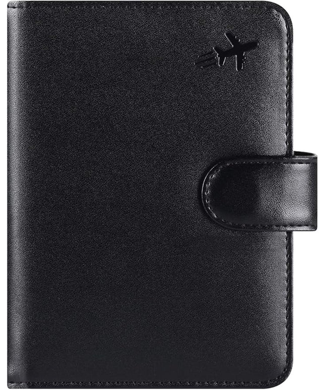 Passport Holder Cover Wallet RFID Blocking Leather Card Case Travel Accessories for Women Men (#Black)