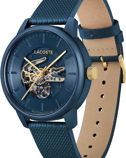 Lacoste.12.12 Men's Automatic Watch - Sporty Leather Strap - Water Resistant up to 5ATM/50 Meters - Self-Winding - Premium Fashion Timepiece - Gift for Him - 44mm