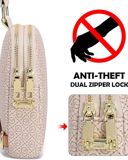 INICAT Small Anti Theft Crossbody Bags Women Valentine's Day Gifts, Vegan Leather Sling Cross Body Purse Travel Essentials