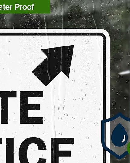 Site Office Up Right Arrow Sign, 10x7 Inches, 4 Mil Vinyl Decal Stickers Weather Resistant, Made in USA by My Sign Center
