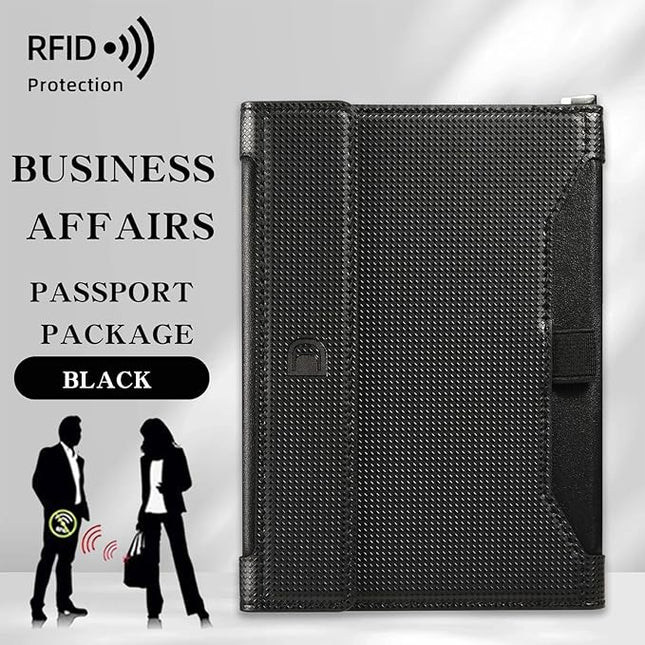 Passport Holder for Travel Essentials, RFID Blocking PU Leather Passport Wallet Cover Card holder Case Passport Book Holders for Women and Men, Black