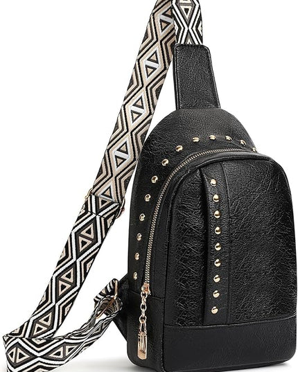FALAN MULE Crossbody Bags for Women Trendy Leather Sling Chest Bag Fanny Packs for Women