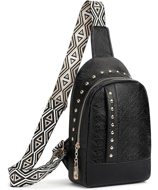 FALAN MULE Crossbody Bags for Women Trendy Leather Sling Chest Bag Fanny Packs for Women
