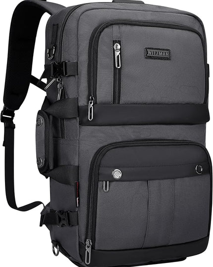 WITZMAN Carry on Travel Backpack for Men Women Laptop Backpack with USB Charging Port Airline Approved(B683 Silvery Grey)