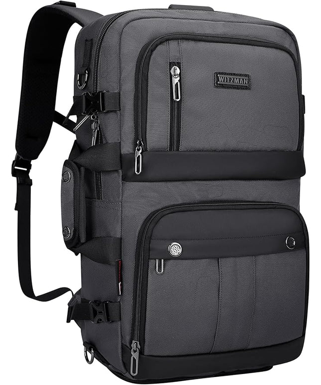 WITZMAN Carry on Travel Backpack for Men Women Laptop Backpack with USB Charging Port Airline Approved(B683 Silvery Grey)
