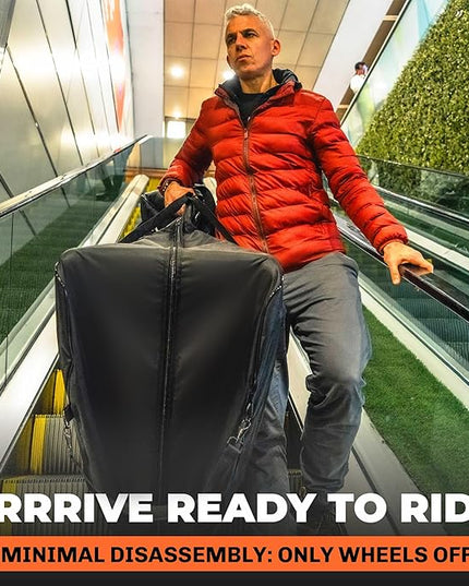 Bike Travel Bag Airplane – Box for Air Travel | Durable Bike Cases with Full Protection | Fits Road & TT Bikes with Wheels, Safe Case for Flying