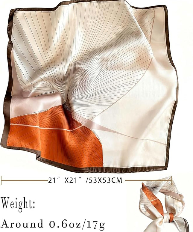 100% Mulberry Silk Scarf for Women Hair Lightweight Square Neckerchief Wrap For Head Scarves 21"