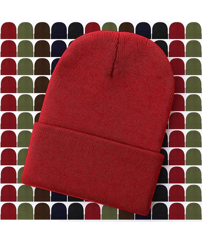 Toulite Bulk Winter Beanies for Homeless Donation Unisex Warm Knitted Beanie Hats Skull Cap